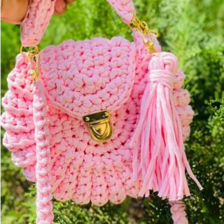 Sac dame avec franges en crochet.